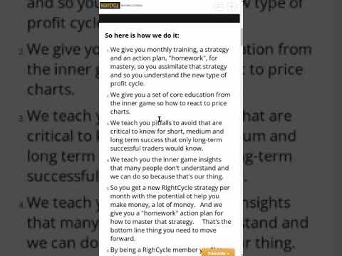 Introducing RightCycle MASTERS Trading Coaching and Trading Strategies